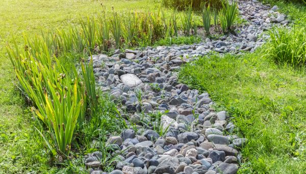 River Rock Garden Installation in Zionsville