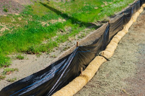 Straw Wattle Installation in Zionsville