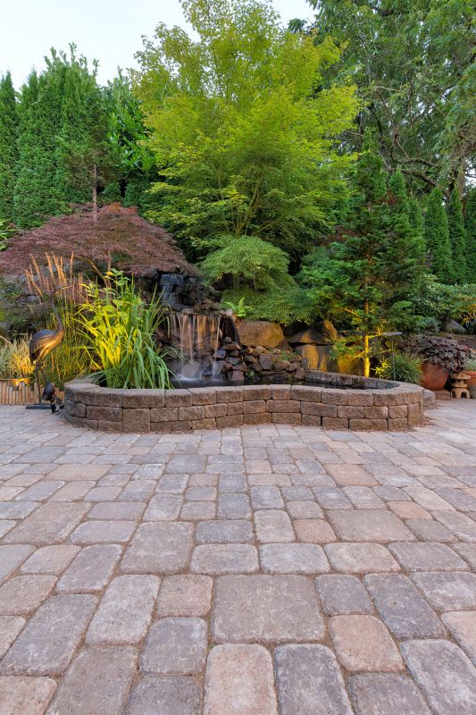 Paver patio with landscaping